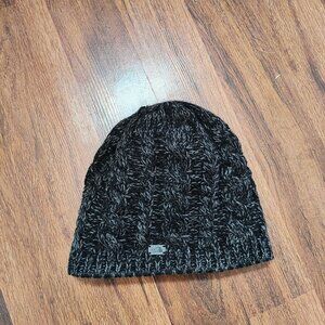 The North Face Hat Black Heather Cable Knit Unisex Beanie One Size Fleece Lined
